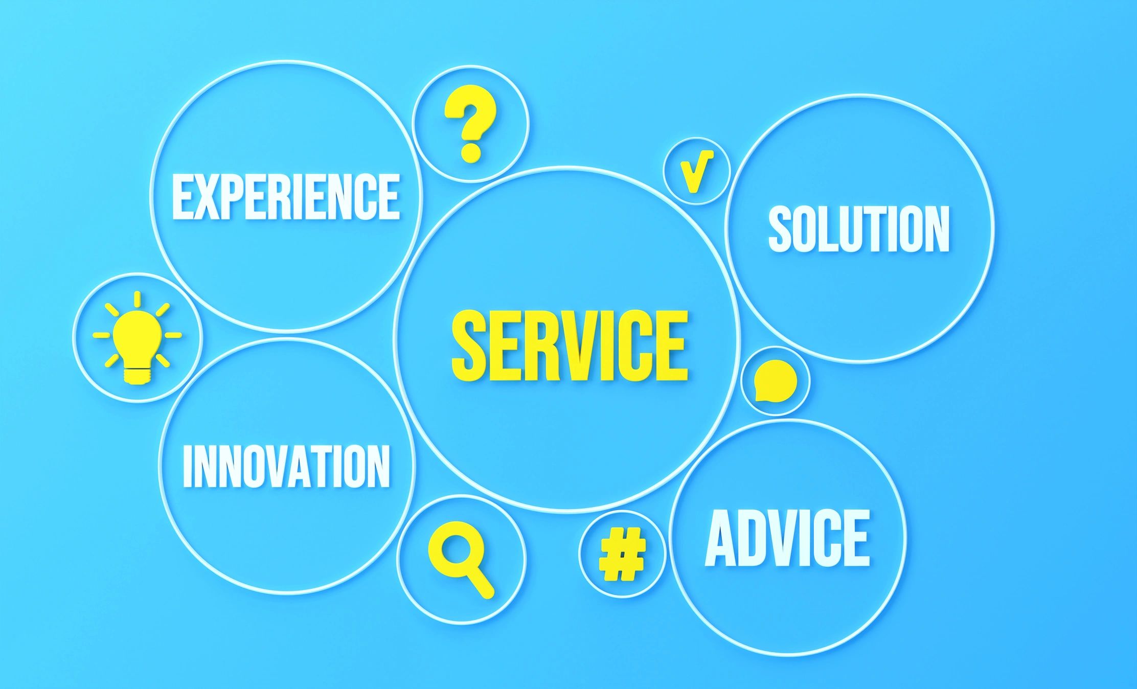 Service Word Cloud Concept On Blue Background